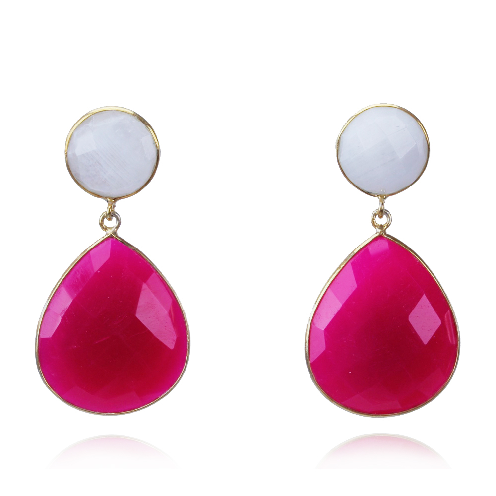 Labradorit und pinker Chalcedon