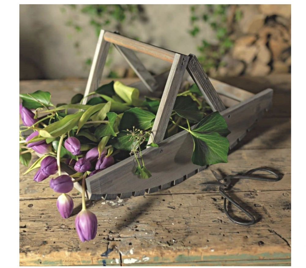 Blumenpflückkorb aus Holz