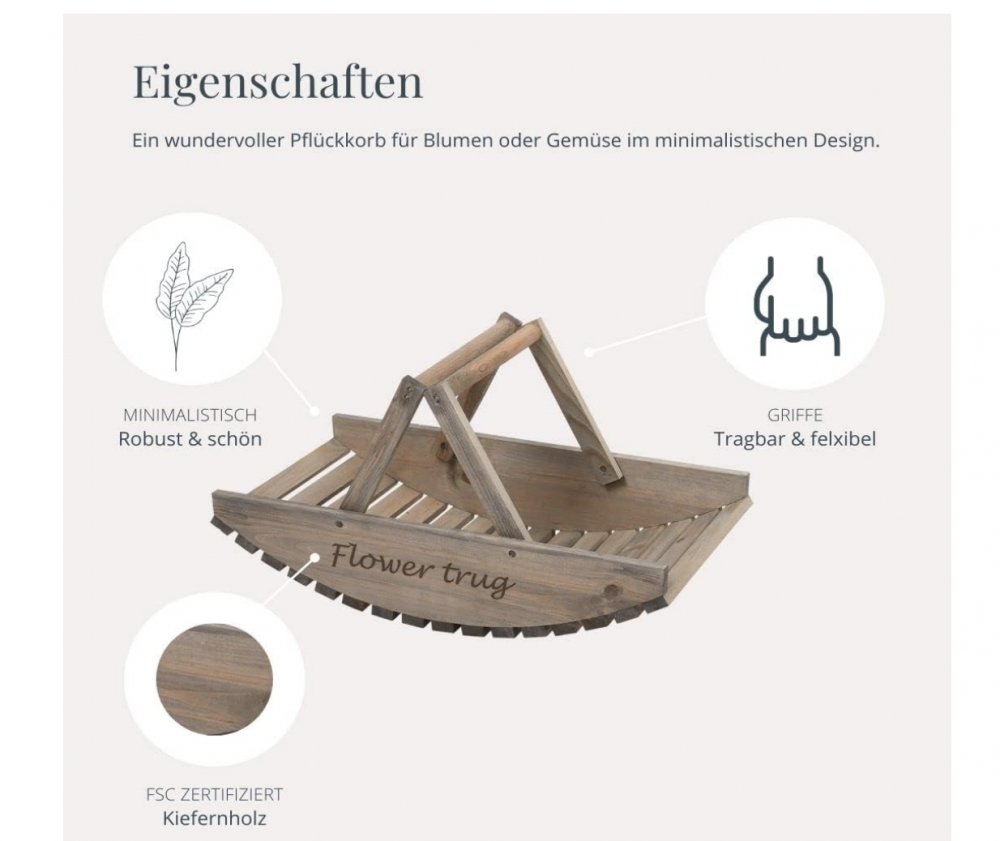 Blumenpflückkorb aus Holz