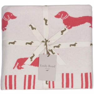 rote Decke mit Dackel