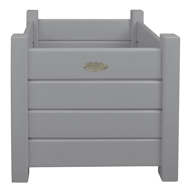 2er Set - Rechteckige Pflanzkübel in Grau