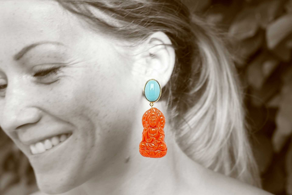 Türkis - oranger Buddha