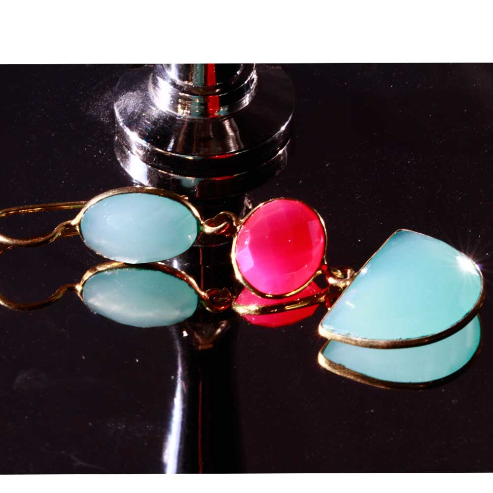 hellblau und pinkes Trio