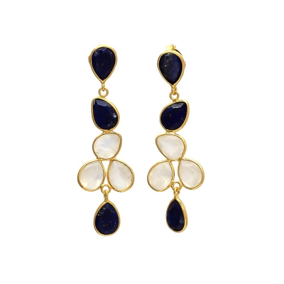 Blauer Lapis mit weißem Mondstsein