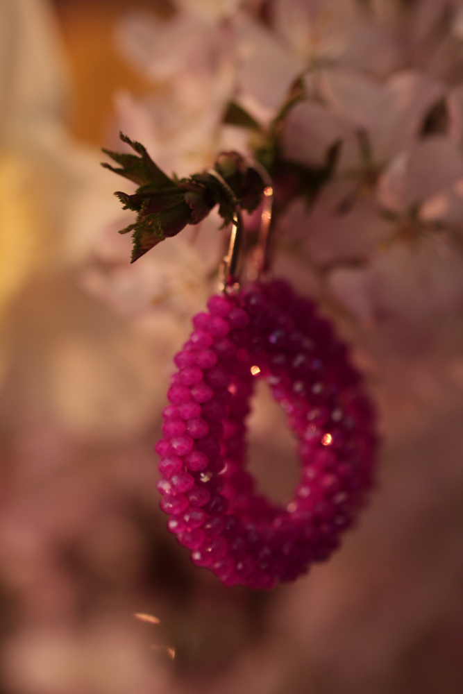 Glitzerohrring - pink