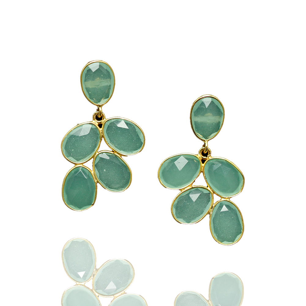 Elegante Ohrringe aus Aqua Chalcedony