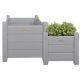 2er Set - Rechteckige Pflanzkübel in Grau