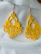 Filigrane Gelbe Ohrringe aus Leichtem Metall