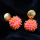 Pinke-Orange Glitzer-Kugel-Ohrringe