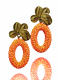 Elegante Ohrringe mit orangefarbenen Glasperlen