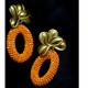 Elegante Ohrringe mit orangefarbenen Glasperlen