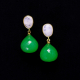 Exquisite Ohrringe mit grünem Tropfenstein und Mondstein