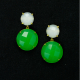 Elegante Ohrringe mit grünem und weißem facettierten Stein