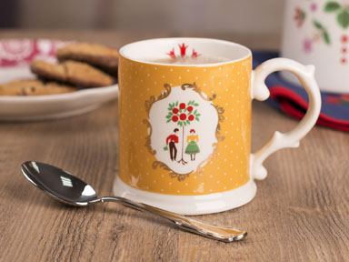 Becher - Folk - gelb