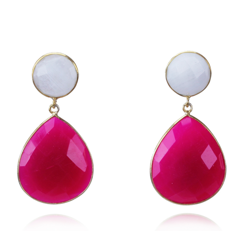 Labradorit und pinker Chalcedon