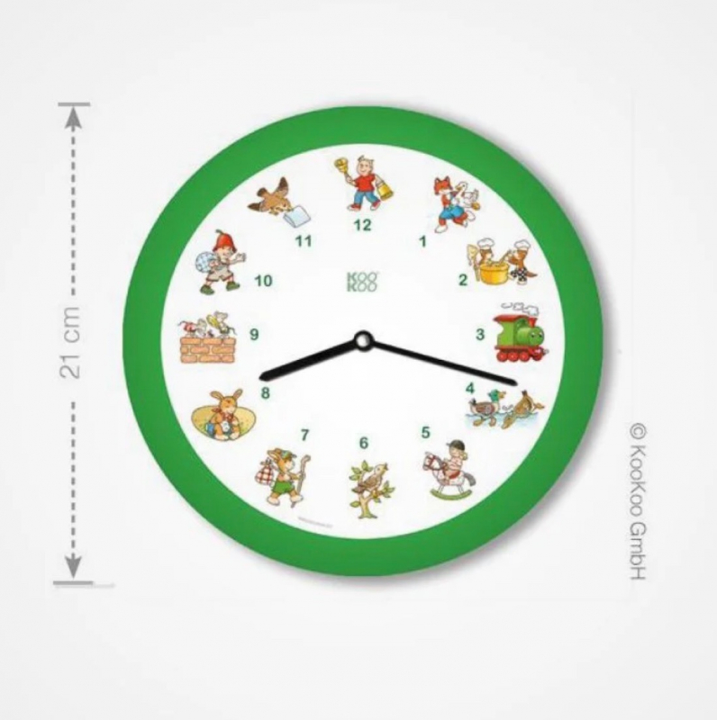 KOOKOO KinderLieder Wanduhr, grün