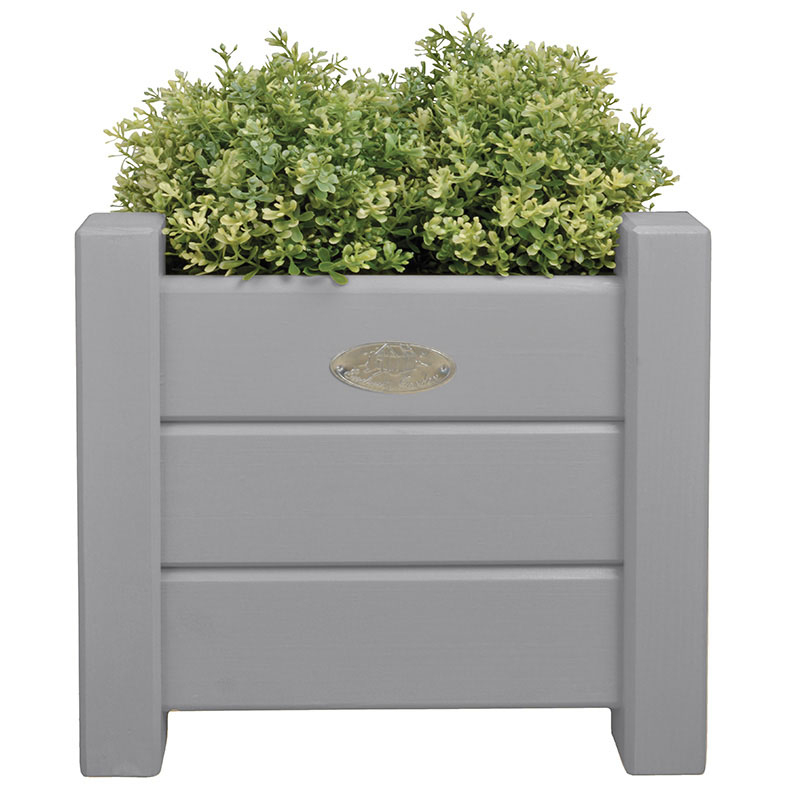 2er Set - Rechteckige Pflanzkübel in Grau