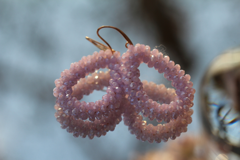 Glitzernde Tropfen in rosa