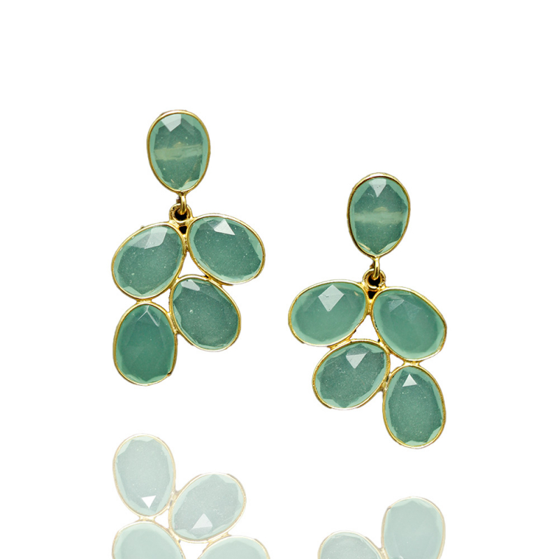 Elegante Ohrringe aus Aqua Chalcedony
