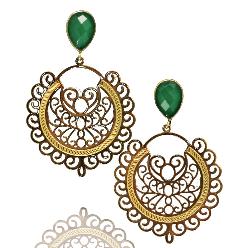 Orientalisch inspirierte Ohrringe aus vergoldetem 925 Silber