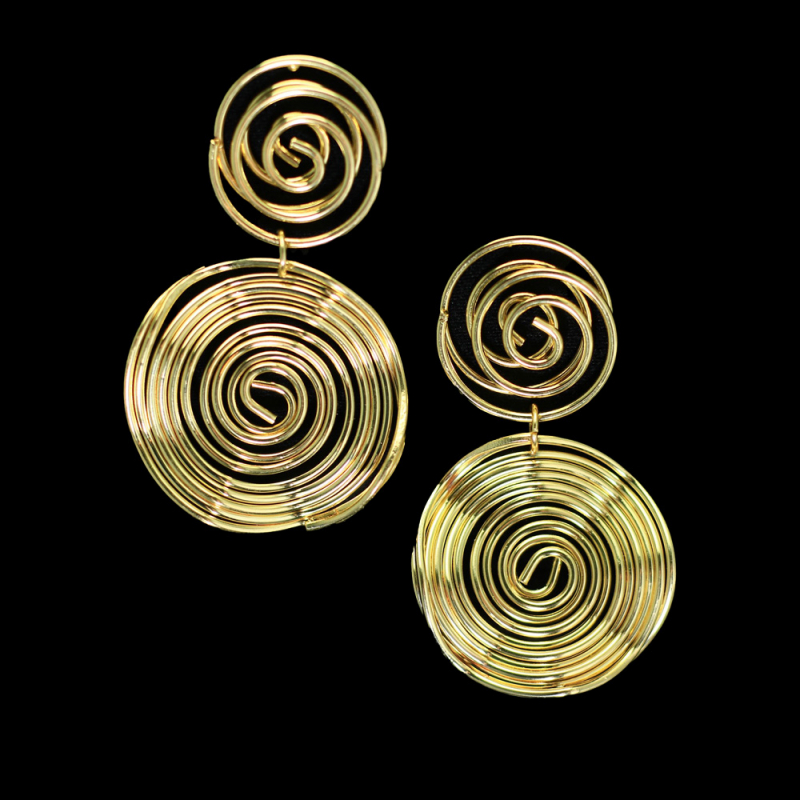 Spiralförmige Messing-Ohrringe – Ein Tanz der Formen und Unendlichkeit