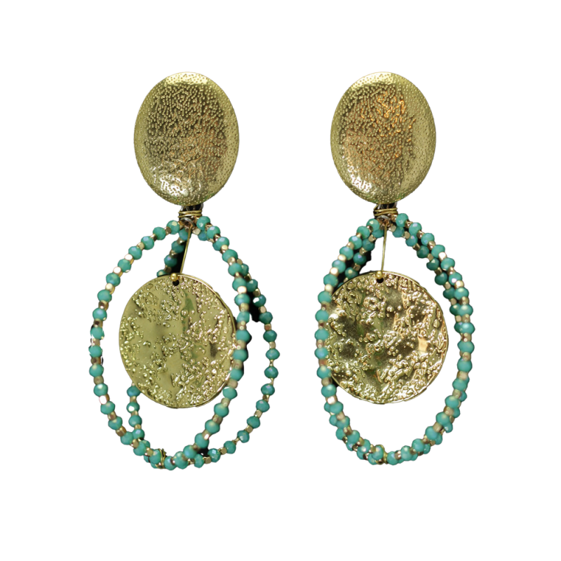 Goldene Eleganz mit einem Hauch von Türkis: Vergoldete Ohrringe mit zarten Akzenten